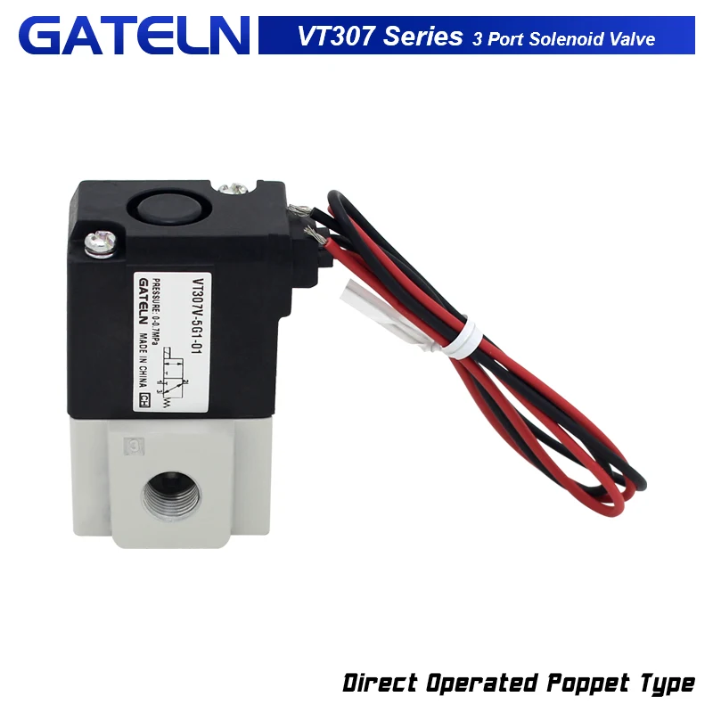 VT307 Series 3 Port Solenoid Valve Direct Operated Poppet Type VT307-5G1-01 Vacuum VT307V-5G1-01 High Frequency valve