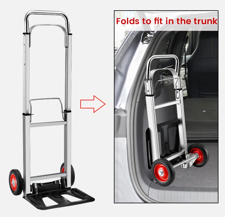 شاحنة يدوية من الألومنيوم قابلة للطي - عربة محمولة بعجلتين لأدوات الحدائق وصناديق الحركة واللوازم، خفيفة الوزن وقابلة للتخصيص #4