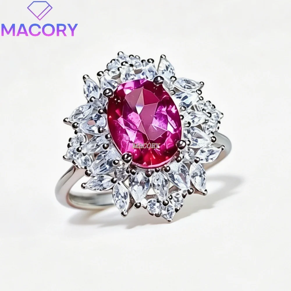 Natural Pink Topaz Ring 925 Sterling Silver Classic and Stylish Vintage Parties choices Valentine's Day and Christmas Gift