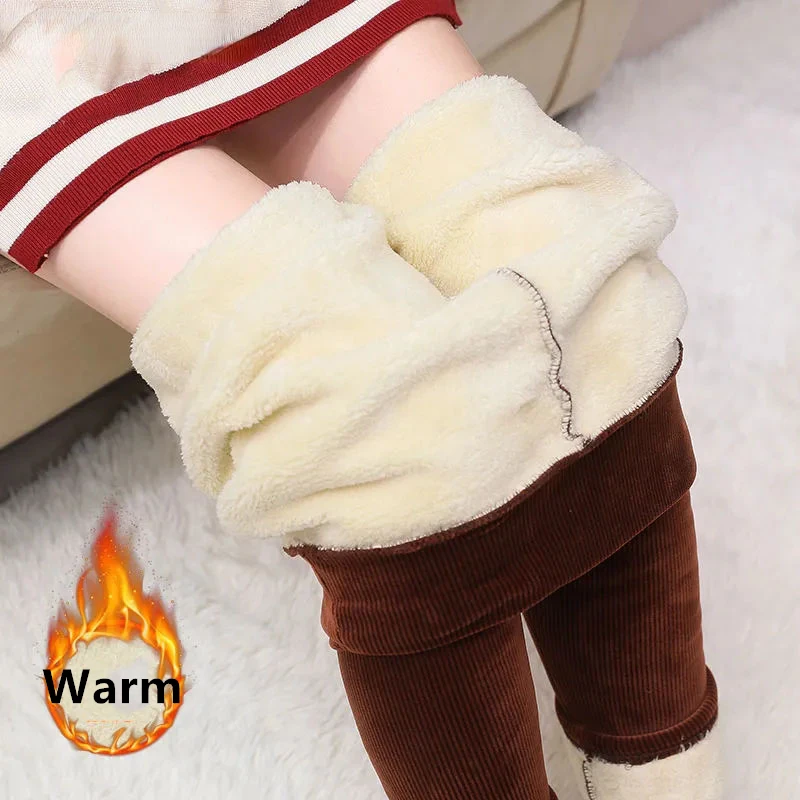 

Women Velvet Thicken Lambwool Warm Legging Winter Slim Fleece Lined Pencil Pants High Waist Ankle-length Pantalon Casual Trouser