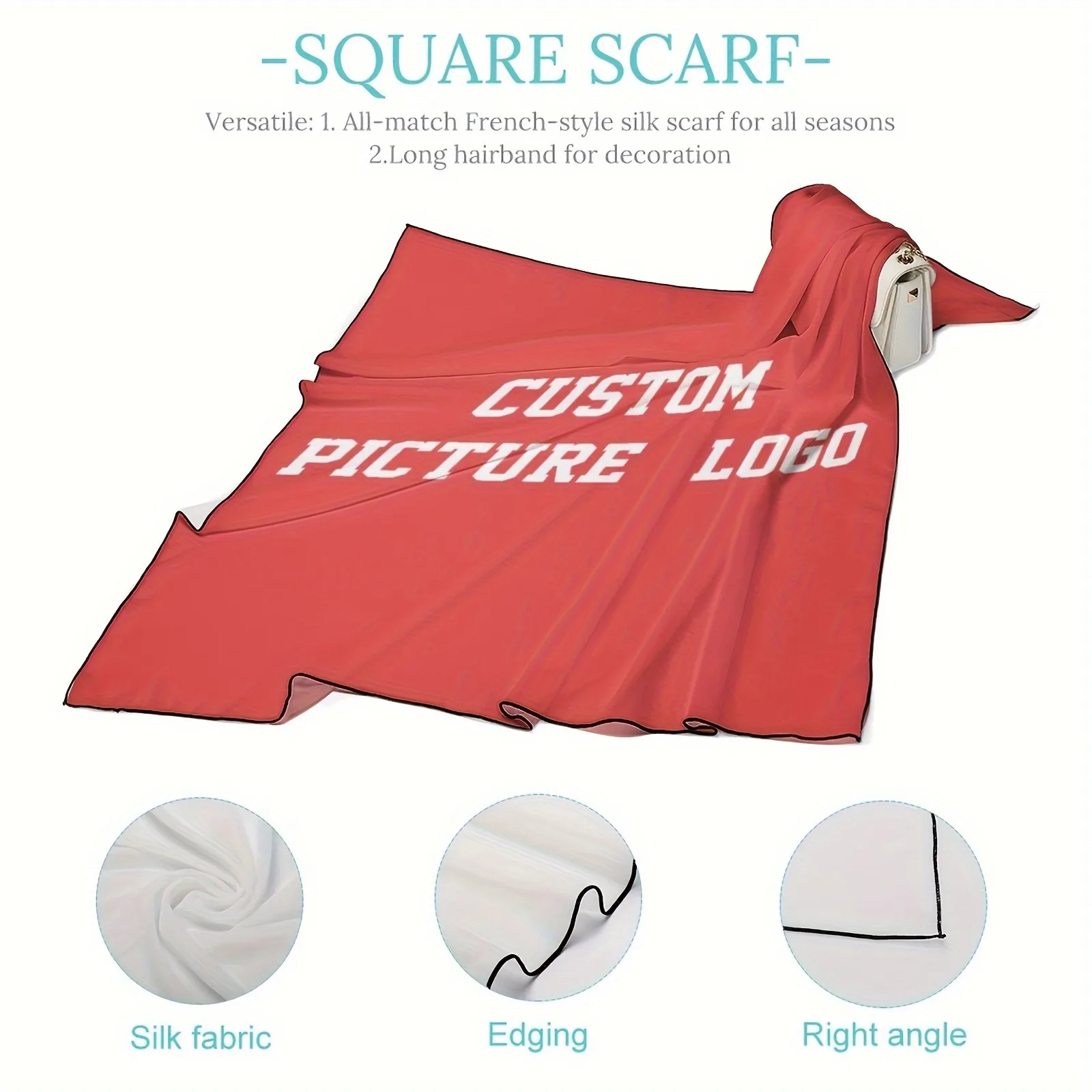 Customized silk scarf - Personalized ladies' square scarf. Photos and patterns - Birthday gift - Anniversary gift - Holiday gift