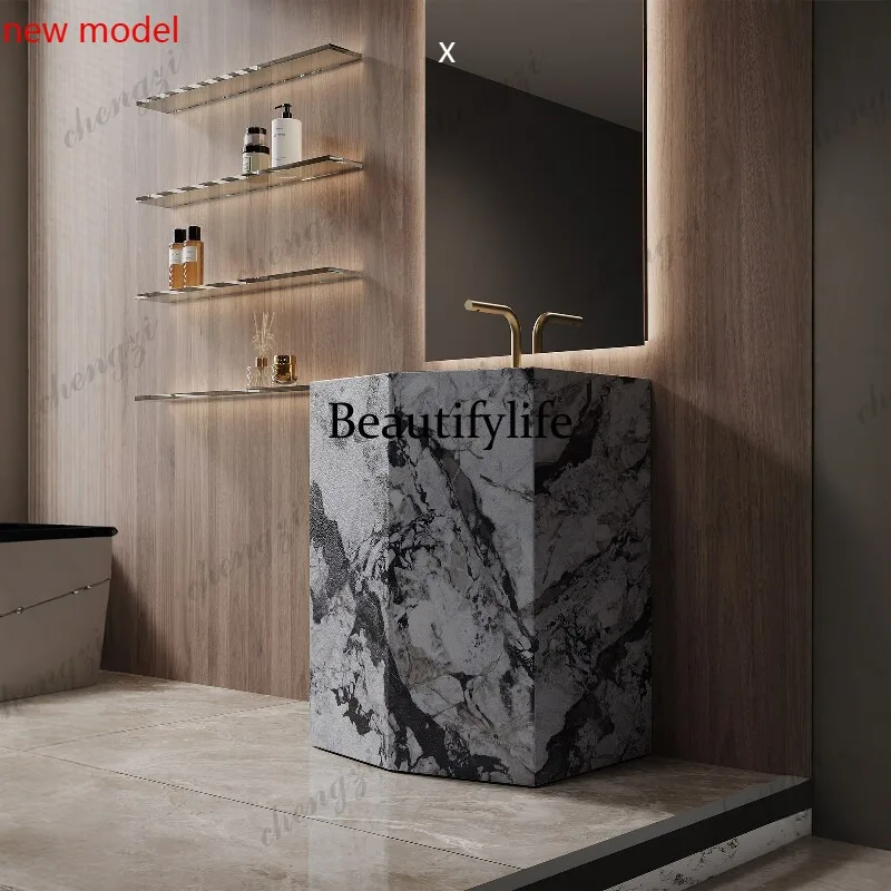 H134 A74 column basin integrated basin floor-to-ceiling outdoor courtyard washbasin custom outdoor operation island