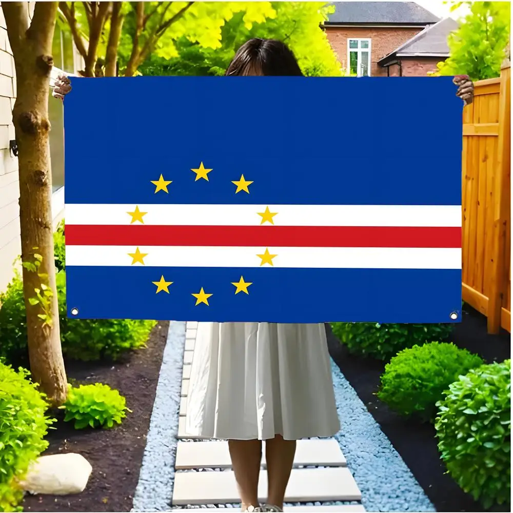 Flag of Cape Verde Flags Edgeless four-ring hanging decor indoor outdoor compatible easy for hanging display