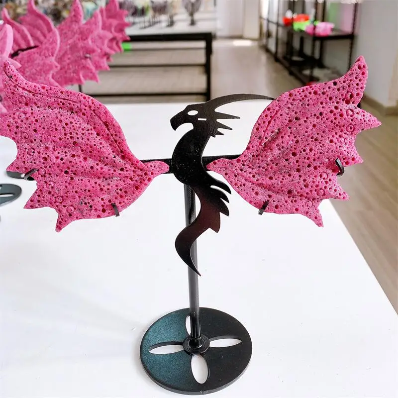 

Natural Ruby Dragon Wings Crystal Carving Healing Beautiful Birthday Gift Fashion Christmas Home Decoration 1pair