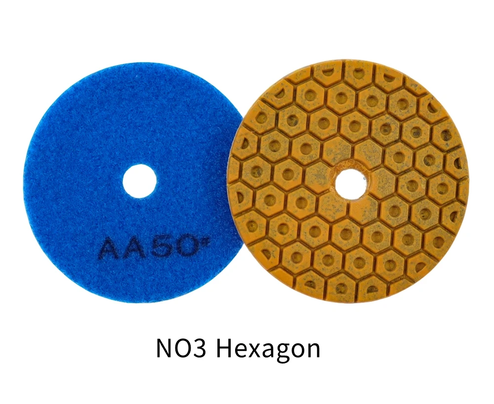 6 Stück/Set, 4 Zoll, hochwertige Polierpads, 100 mm, Hybrid, extra hartes Material, Nasspolierpad für Marmor, Granit und Stein, für schnelles Schleifen. – Detail 7