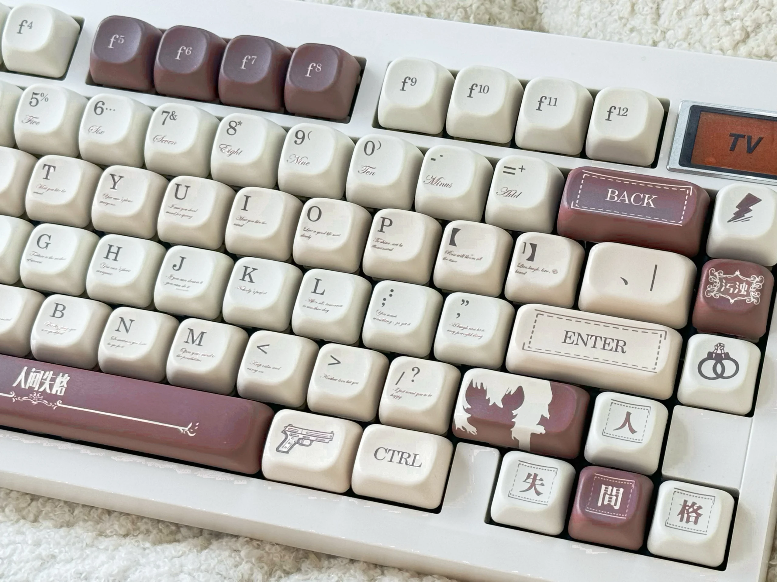 137 Keys HUMAN LOST Theme Keycaps EOA Profile Key Cap PBT Keycaps Anime Keycap Mechanical Keyboard Keycaps 7u 6.25U 2.75U 2.75u