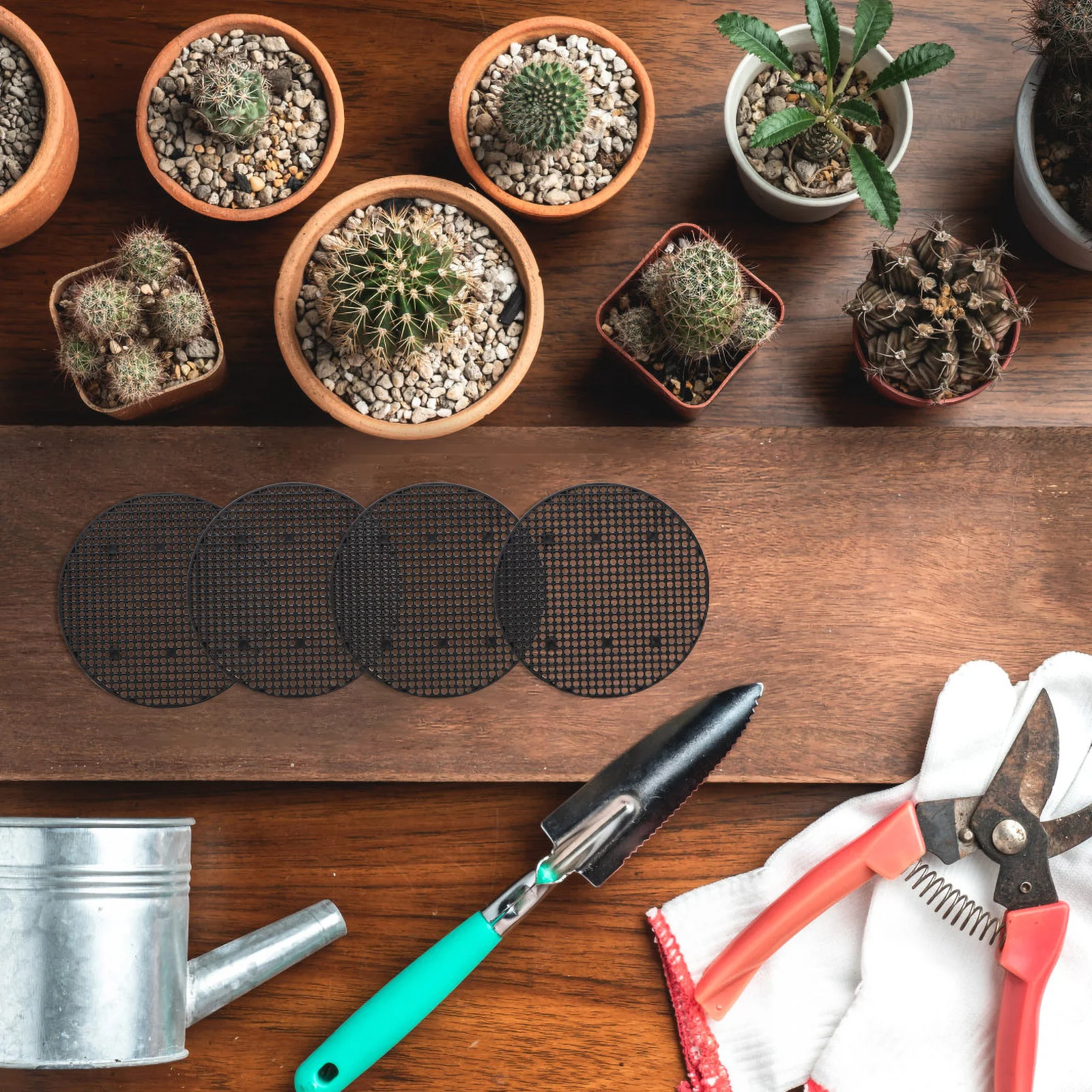 

10Pcs Bonsai Mesh Pad Reusable Plastic Flowerpot Hole Screen Pot Bottom Mat for Drainage and Soil Protection Bonsai Mesh Pad