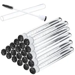 Tubo de cepillo de pestañas reutilizable para extensión de pestañas, varitas de rímel desechables, aplicador de cepillo de cejas, cepillos de pestañas, 50 piezas