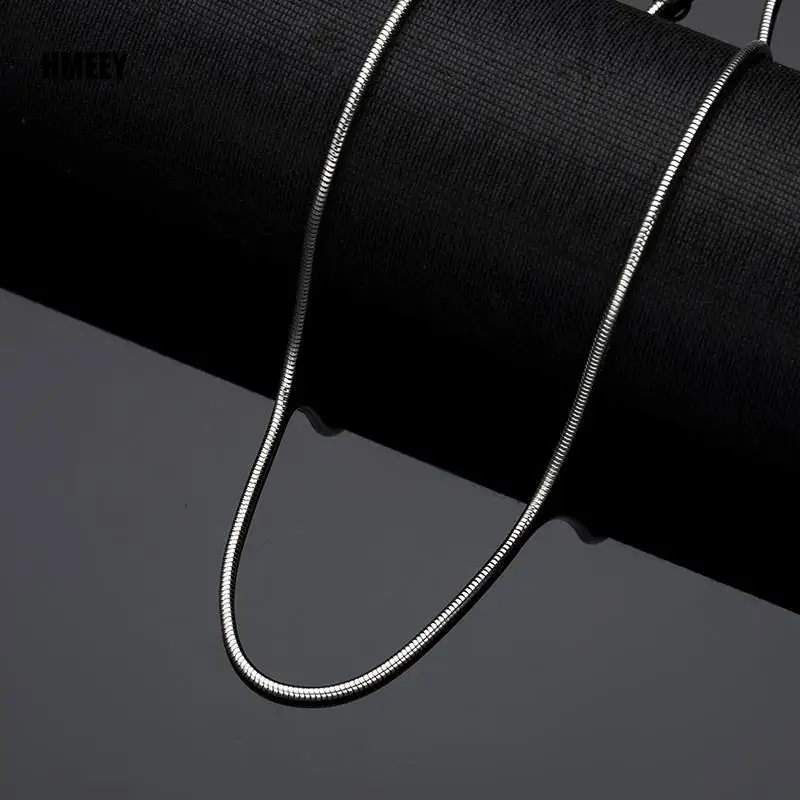 Hmeey Snake Chain Choker Stainless Steel Necklace Minimalist Collar For Women Man Jewelry Wedding Party Gift