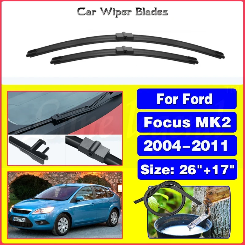 for Ford Focus 2 MK2 2004 2005 2006 2007 2008 2009 2010 2011 Car Wiper Blade Front Windscreen Windshield Wipers Car Accessories