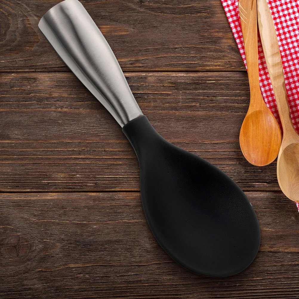

Rice Spoons Stainless Steel H Large Size Kitchen Tools Grey Rice Scoops Silicone Easy Clean Home Hotel Restaurant