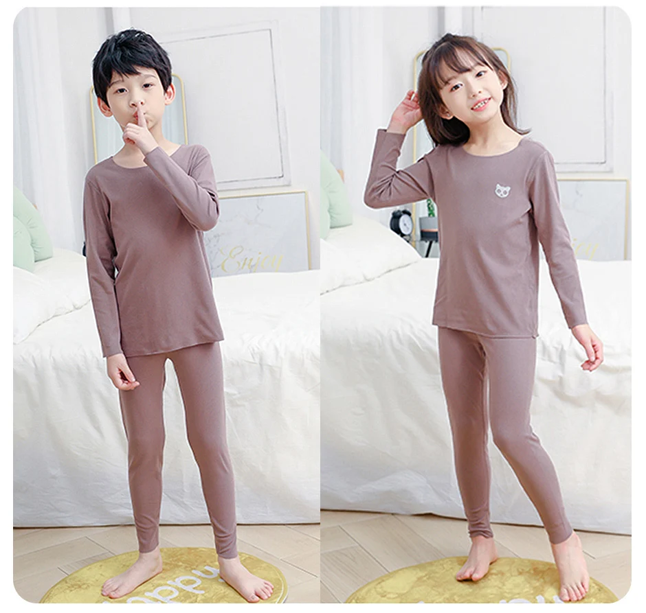 2-Piece Children's Warm Suit For Boys And Girls Same Style Cat Head Print Fashionable Multi-Color Autumn And Winter Casual Daily