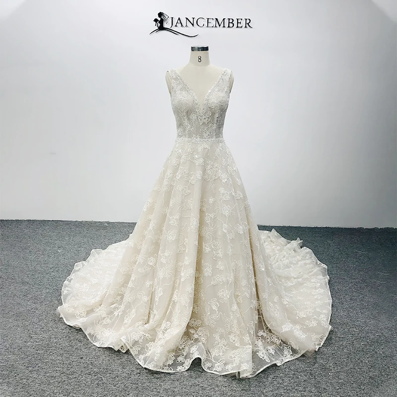 High Quality Pleat Customized A LIine Princess Court Train Wedding Dresses Back Zipper Wedding Gown vestido de noiva 2024