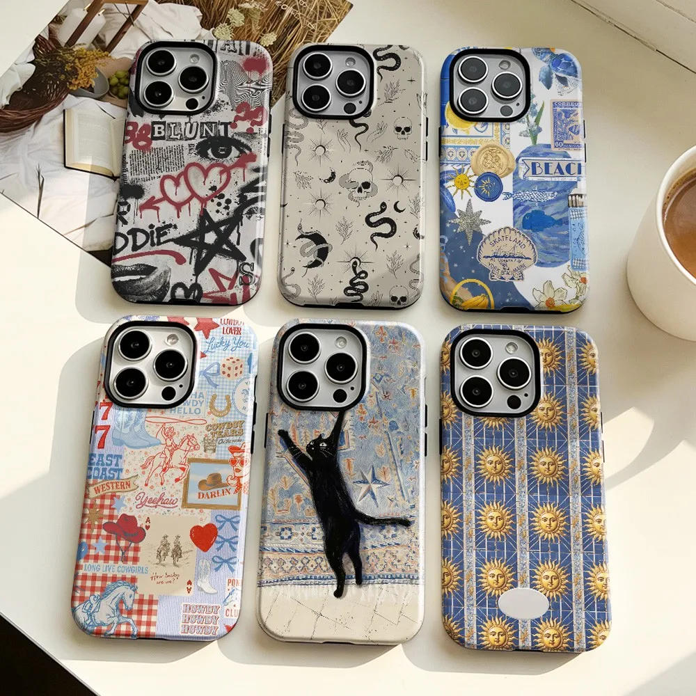 Clmj Three Cupids Phone Case for Samsung Galaxy S20 S22 S23 S24 S25 S26 FE Plus Ultra Edge 4G 5G Luxury Double-layer Back Cover