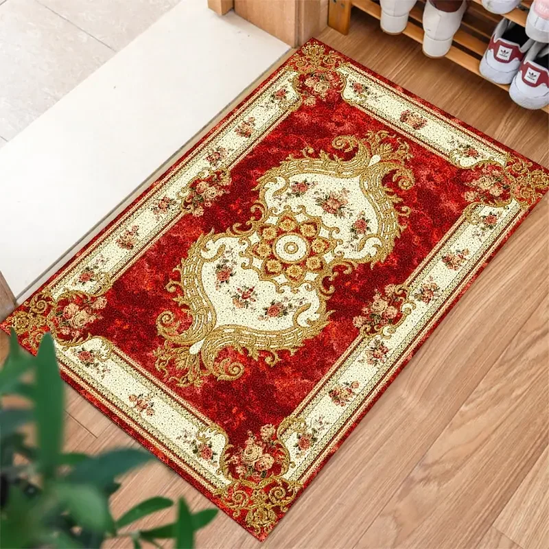 Non Slip Washable Nordic Rug Living Room Kitchen Bedroom Restaurant Sofa Coffee Table Retro Carpet Fade Resistant Floor Mat