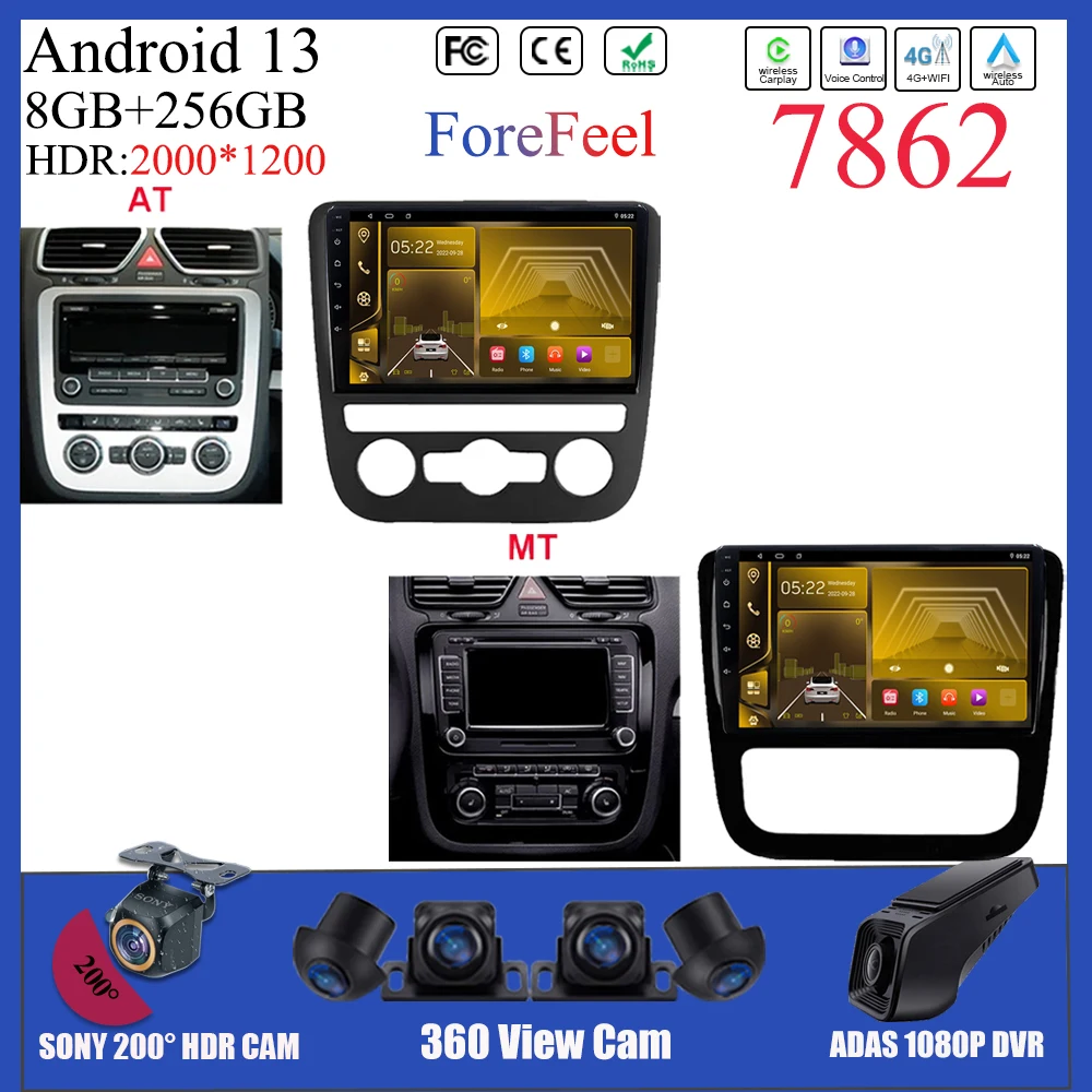 

For VW Volkswagen Scirocco 3 III Mk3 2008-2014 Multimedia Screen Android 13 Video Player Navigation GPS Stereo Head Auto WIFI