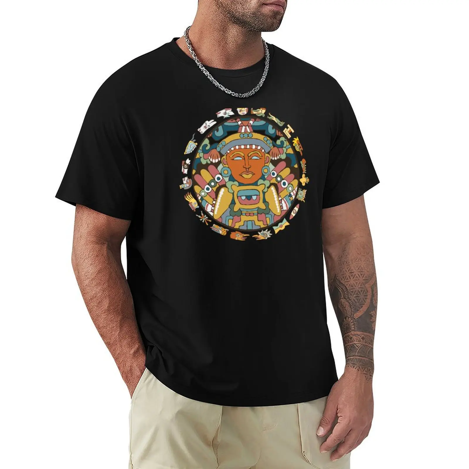 

Aztec Time T-Shirt heavyweights valentines clothes men workout shirt