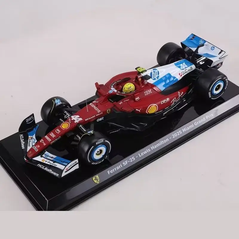 Bburago 1:24 Ferrari SF25 F1 Miami GP 2025#44 Lewis Hamilton Alloy Diecast Model Car Limited Edition Collectible Racing Toy Gift