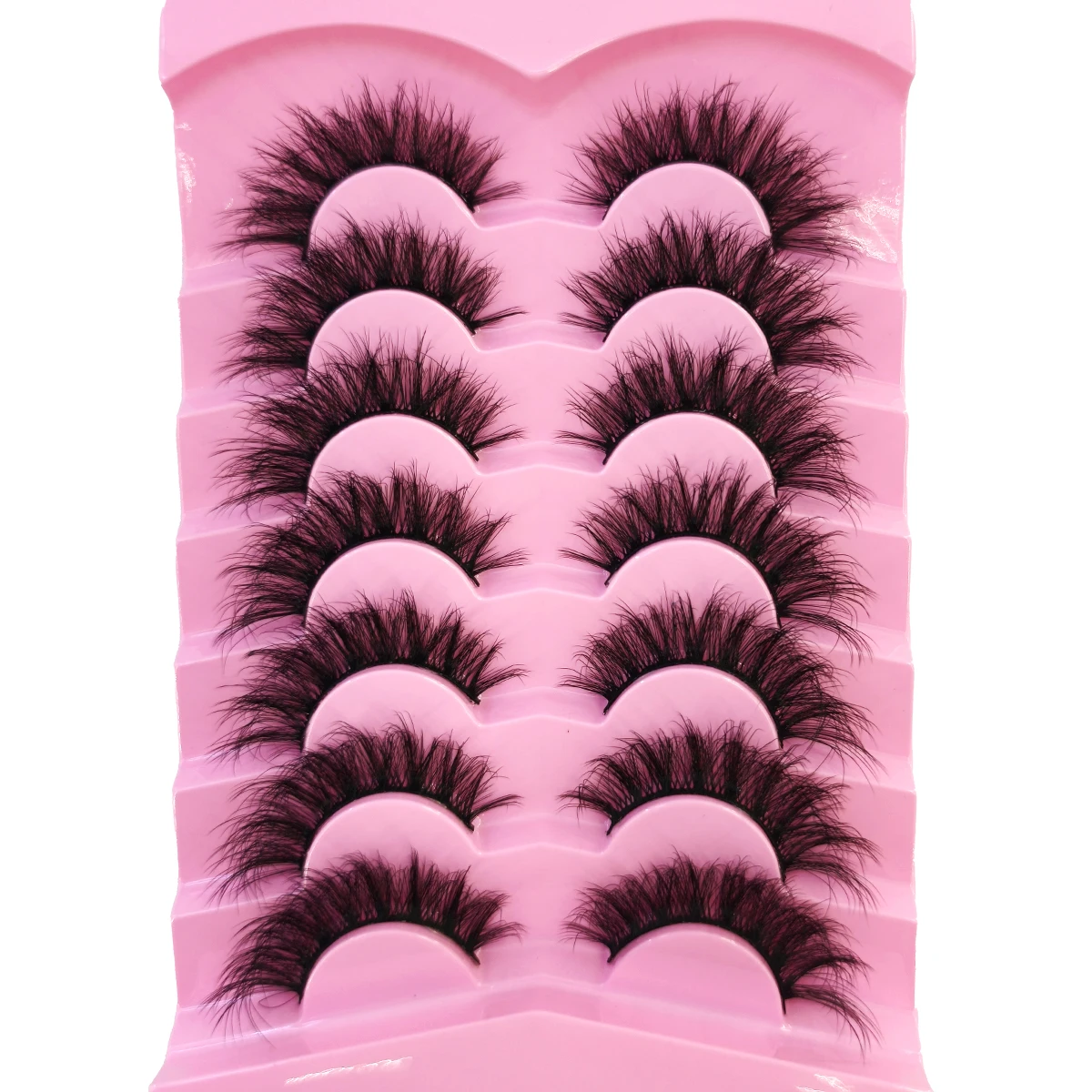 NEW 7pairs Makeup Eyelashes 3D Mink Lashes Fluffy Soft Wispy Natural Cross Eyelash Extension Reusable Lashes Eyelashes