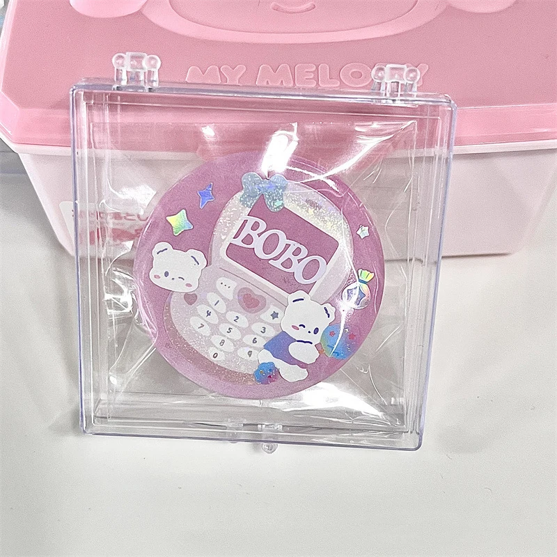Acrylic Transparent Square Desk Storage Box Photocard Holder Card Holder Sticker Stationery Card Holder Classification Box
