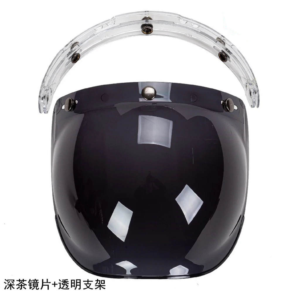 Bubble Mirror Helmet Accessories Motorcycle Helmet Three Button Type Retro Style Helmet Lenses Bubble Shield Visors