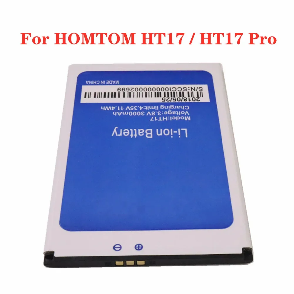 

3000mAh Original Phone Battery For HOMTOM HT17 / HT17 Pro Smartphone Replacement Battery