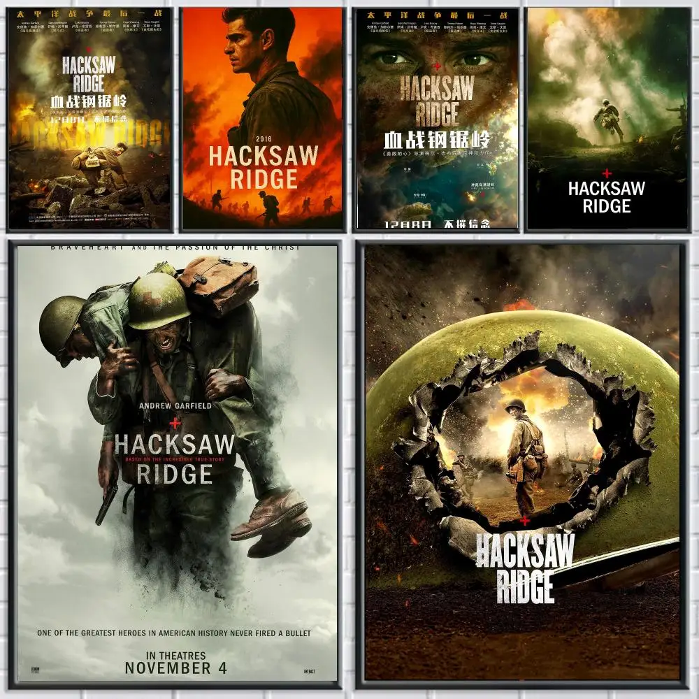 classic movie H-Hacksaw Ridge 2016-E Poster Peel and Stick Wall Art for Cafe Office Bar and Home Decoration