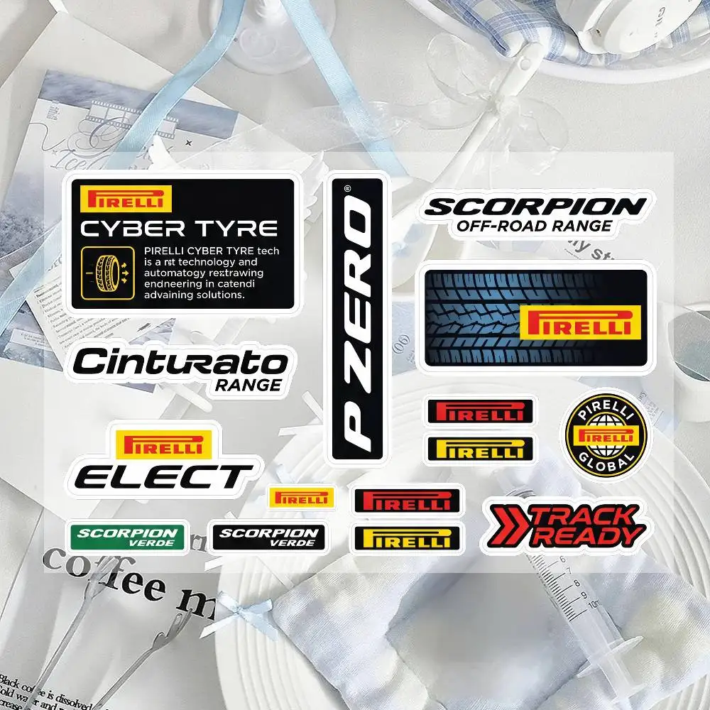 Pegatinas reflectantes para motocicleta PIRELLI, calcomanías impermeables para casco, tanque de combustible, caja de herramientas, carreras