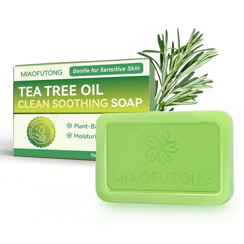 1/2/3pcs Tea Tree Soap for Face & Body Acne, 100g Tea Tree Oil Soap Bar for Face & Body Natural Skin Cleanser for Oily Skin Care