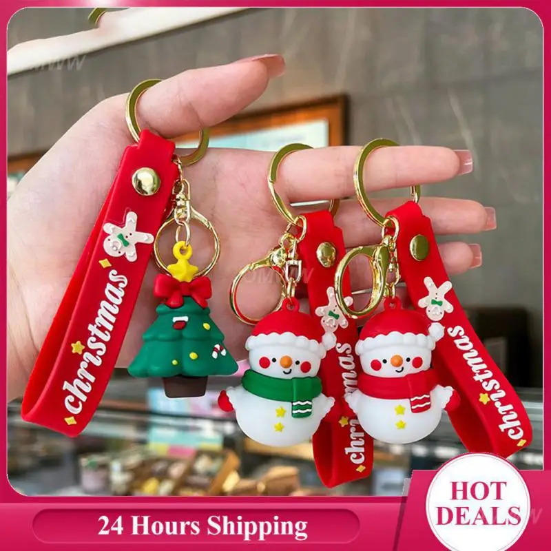 Santa Claus Keycase Easy To Disassemble Cartoon Bookbag Hanging Accessories Key Chain Car Pendant Multipurpose Fashion Secure