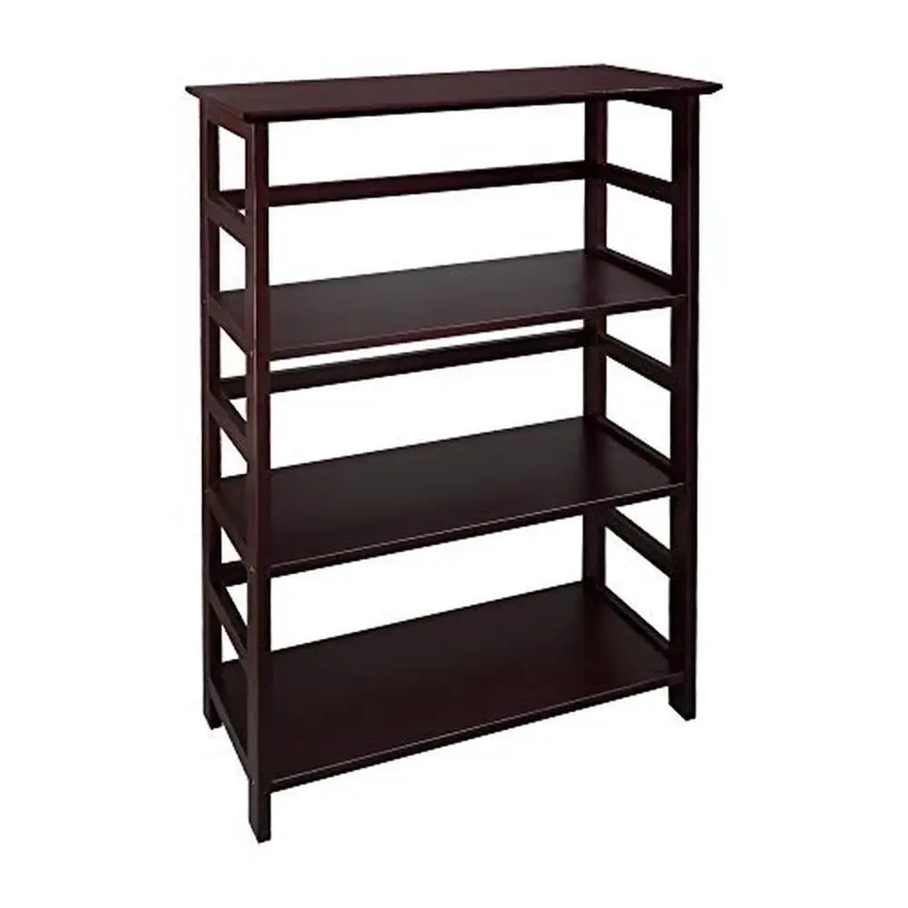 

Soho Manhattan 4-Tier Espresso Wood Bookcase Durable Bedroom Study Adult 12x26x42"H Balanced Support Solid Construction Anti-Tip