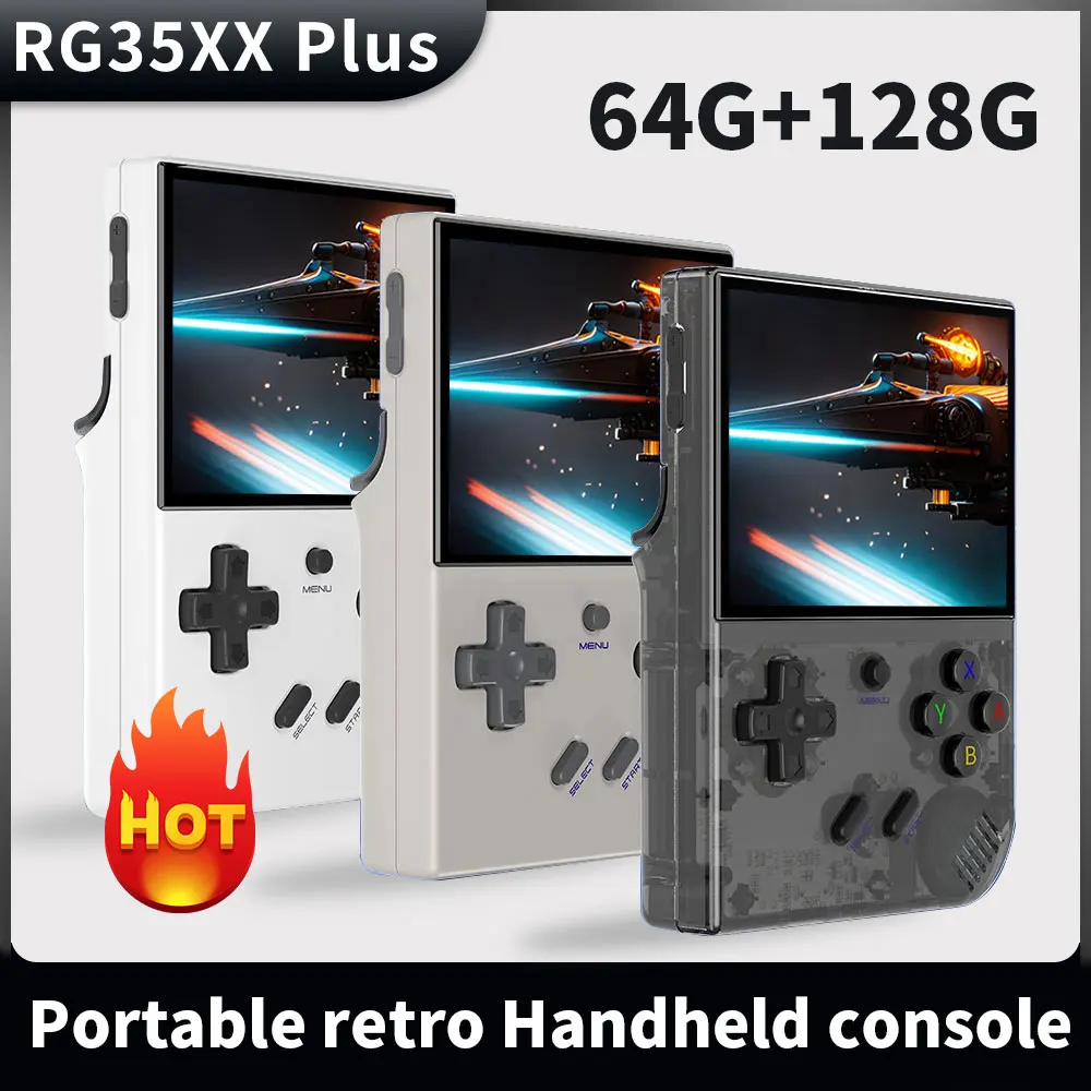 RG35XX Plus نظام لينكس لعبة لاعب ، 3.5 بوصة IPS وحدة التحكم ، اتصال مقبض بلوتوث ، هدية عيد ميلاد ، جديد