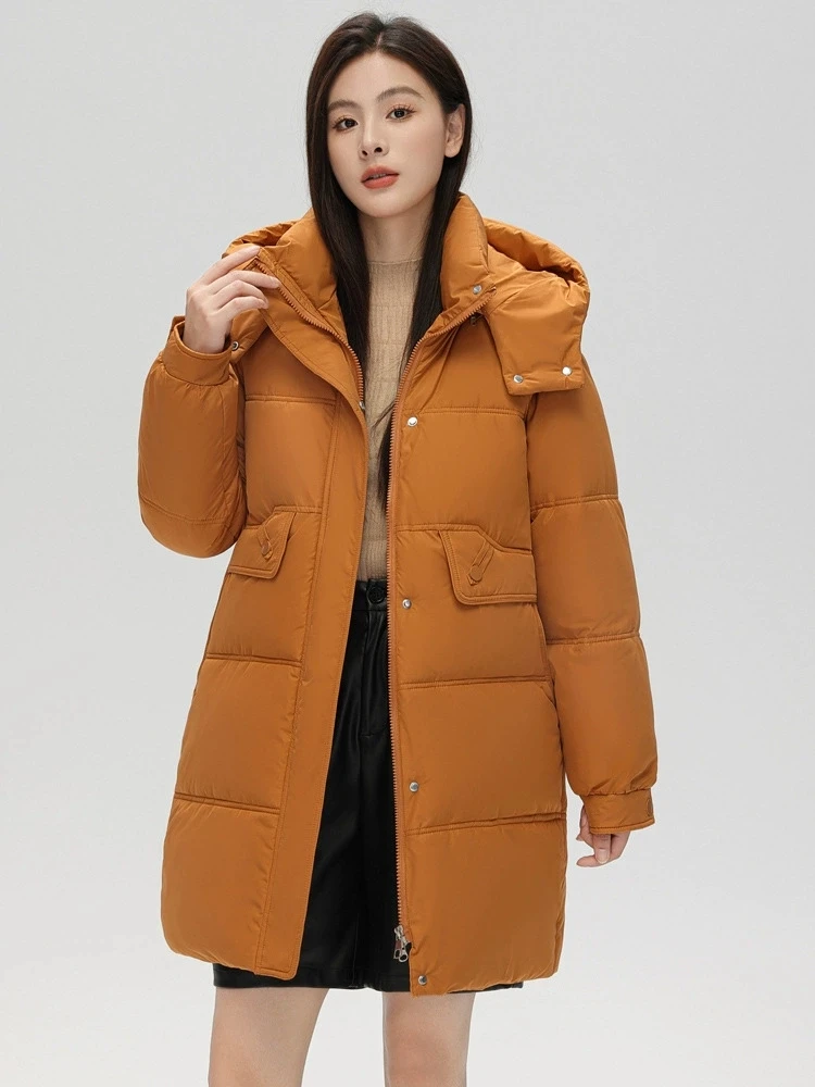 

Новая женская теплая утепленная пуховая хлопковая куртка, зимняя женская длинная хлопковая куртка-пуховик с капюшоном, женская свободная парка больших размеров