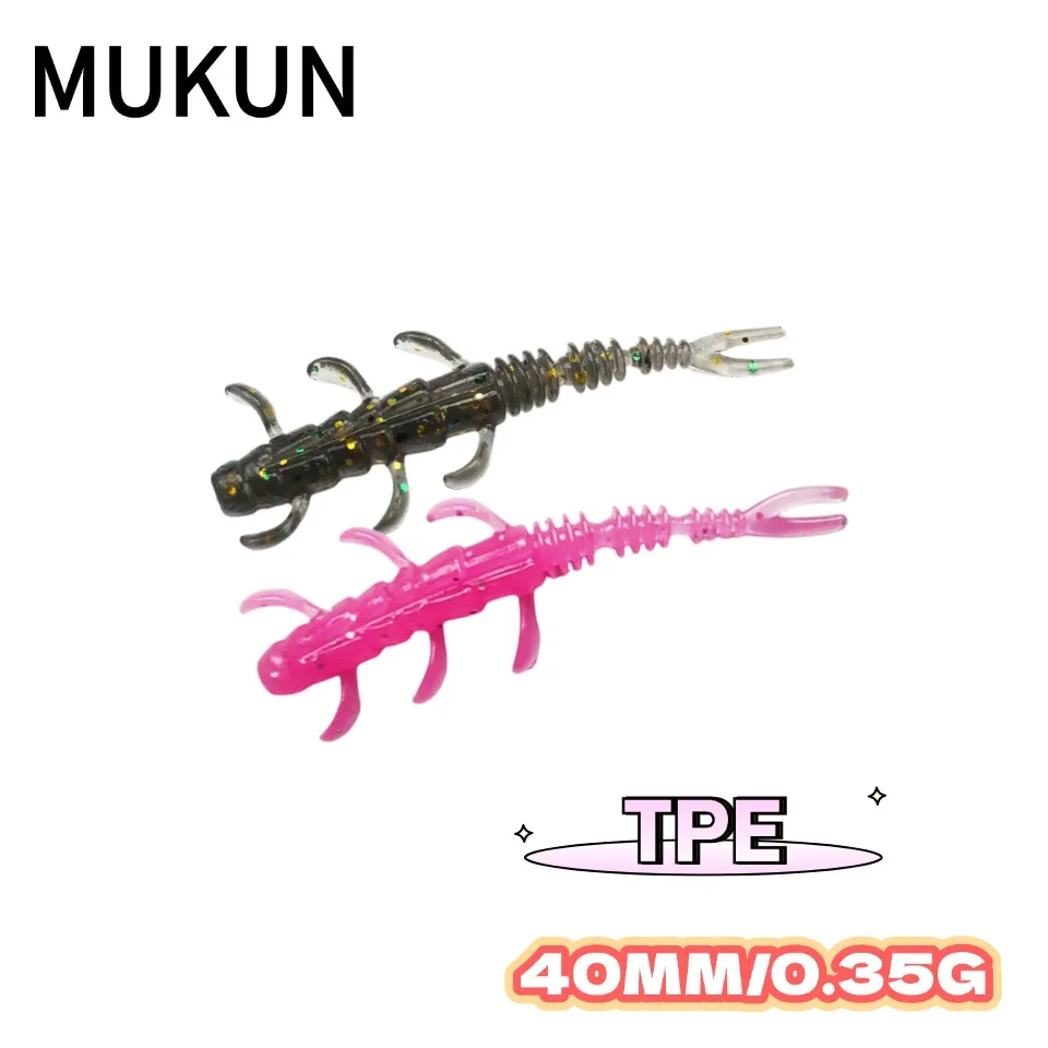 40PCS TPE Mini Worm Soft Fishing Lures Jig Wobblers 0.35g/40mm Silicone Artificial Baits Bass Carp PescaBass Pike Fishing Tackle