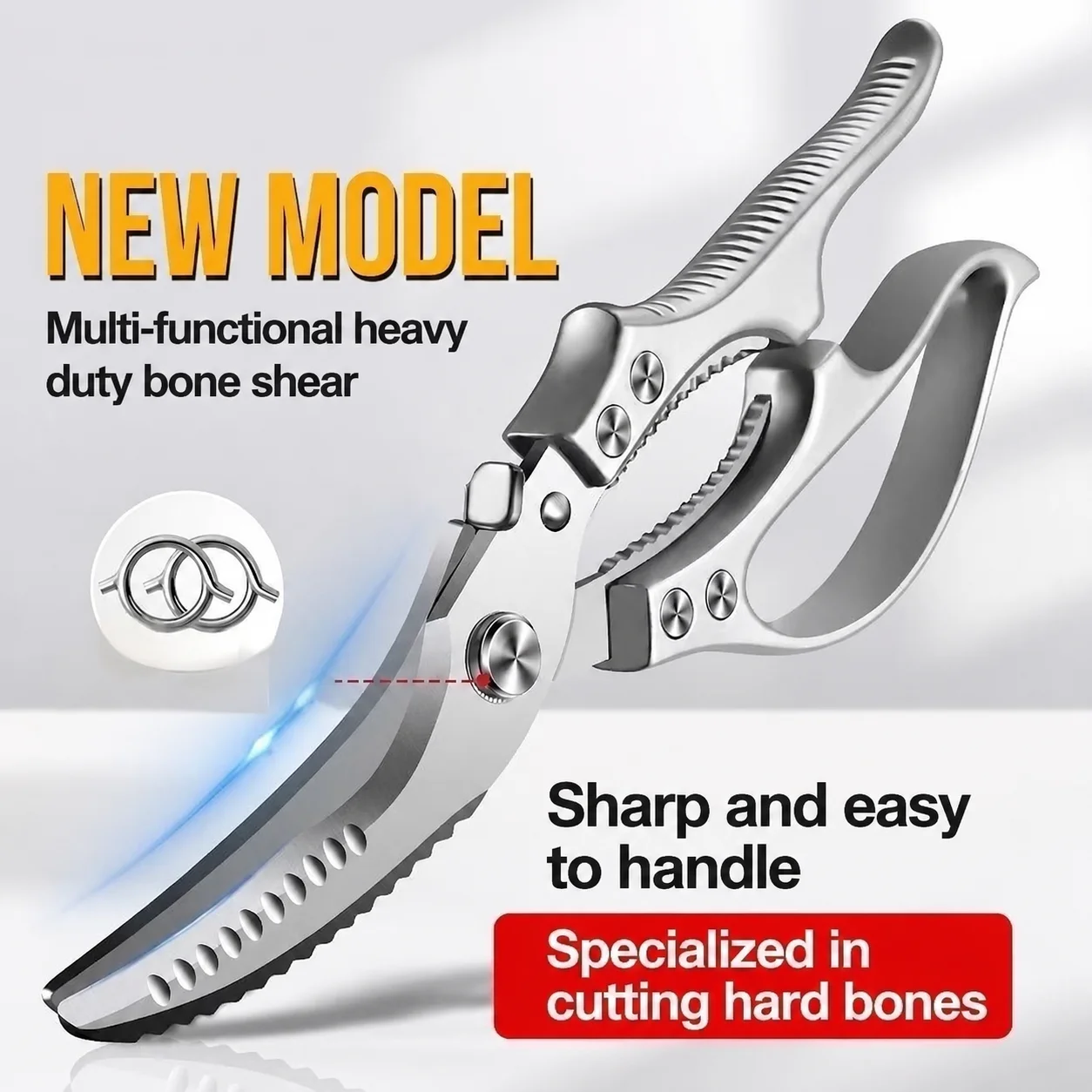 Large Kitchen Scissors Multi-Functional Home Use Strong Chicken Bone Cutting Scissors for Chicken Duck Goose Food Cutting