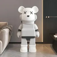 Original Mechanical Aerospace Bear Floor-standing Ornament for Living Room Decoration, Next to the TV Cabinet, Creative Ornamen