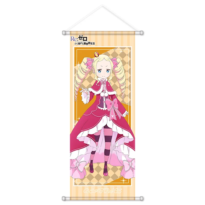 VIKAMA Pink Gold Cute Idol Anime Wall Scroll Tapestry Sweet Character Art Fabric Poster for Teen Bedroom Dorm Room Decor Gift