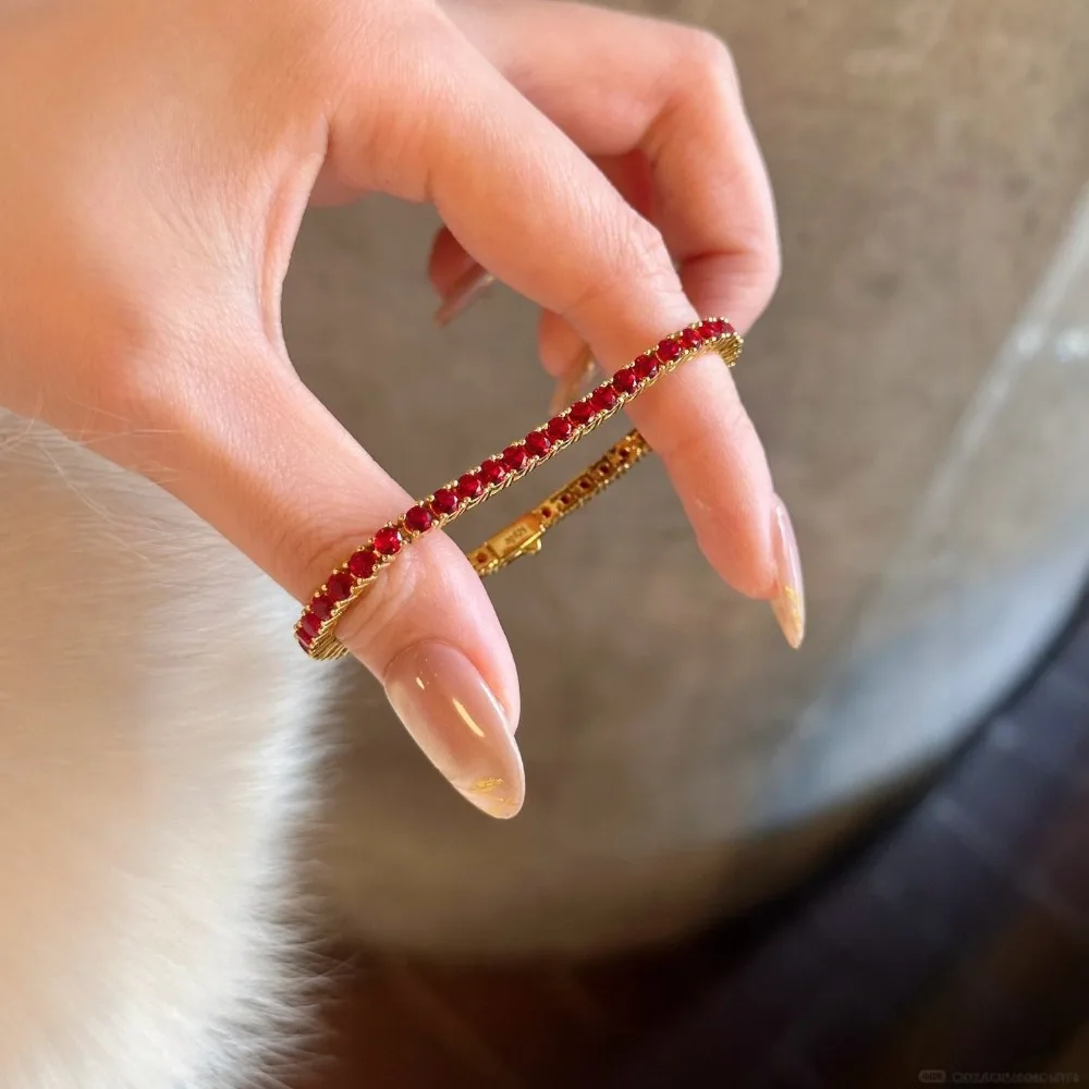 New Year high with small red rope bracelet 9999gold