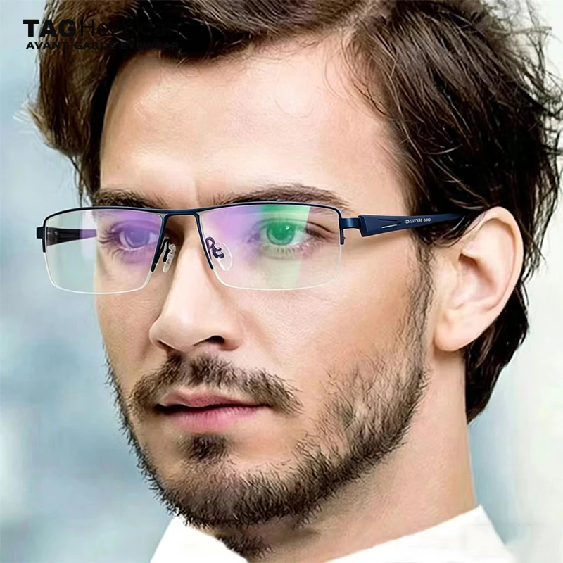 

P8157 Ultra light Titanium alloy Glasses Frame Men square TR90 Eyeglasses Woman Business Eyewear Simple spectacle Frames