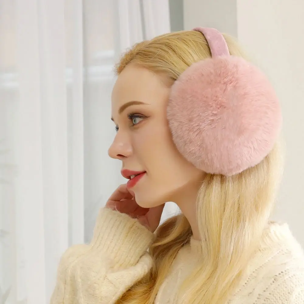 Fashion Ear Cap Imitation Fur Earmuffs Folding Thicken Foldable Ear Cover Solid Color Keep Warmer Ear Mask Student