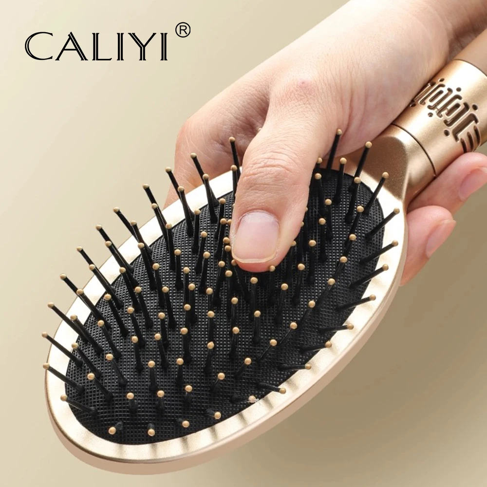 CALIYI Cepillo de masaje capilar con cojín de aire, desenredante, antiestático, para salón y SPA, herramienta de peluquería y estilismo, ovalado y redondo