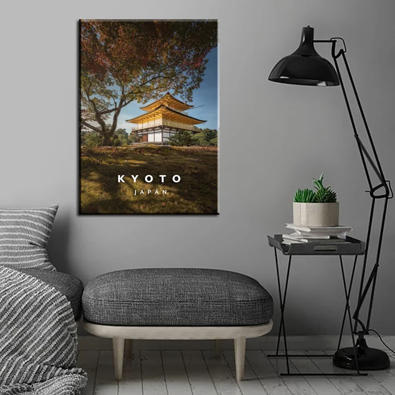 Cityscape Canvas Wall Arts Kyoto Golden Pavilion Yasaka Pagoda Night Daigoji Fushimi Inari Kyoto Kyoto Japan Home Decor Poster