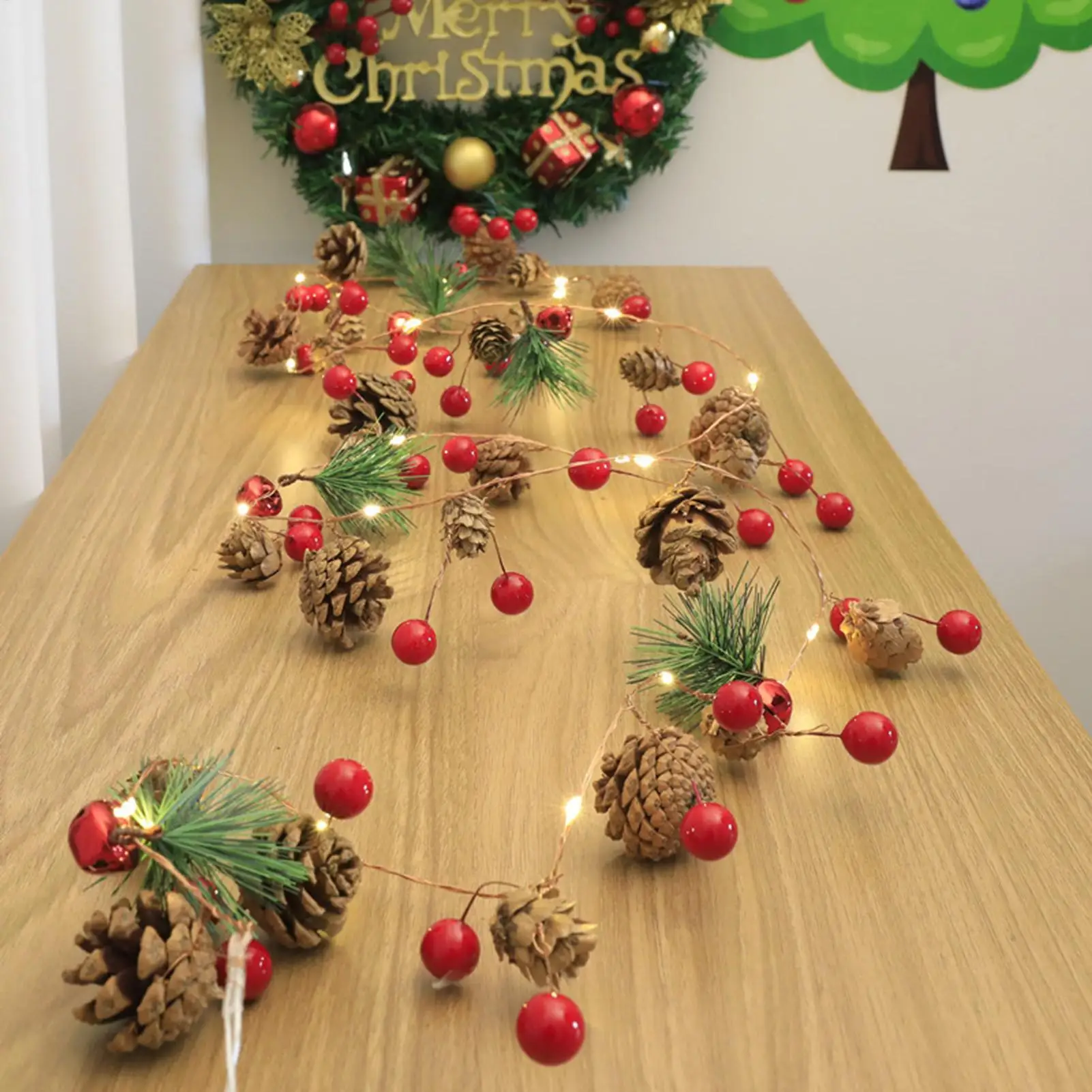 Christmas String Lights 6.5Ft 20 LED Battery Operated Christmas Fairy Lights Holiday Decor For Indoor Outdoor Living Room