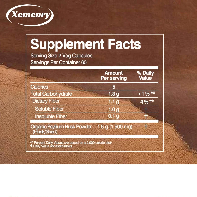 كبسولات قشر السيليوم 500 ملغ - ألياف طبيعية قابلة للذوبان تساعد على دعم الهضم وصحة الأمعاء وحركات الأمعاء العادية #2