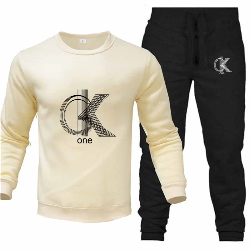 Men\'s Sets Two Pieces Sweatshirts + Sweatpant Cardigan Coat Autumn Winter Warm Clothes Male Casual Tracksuit Suits