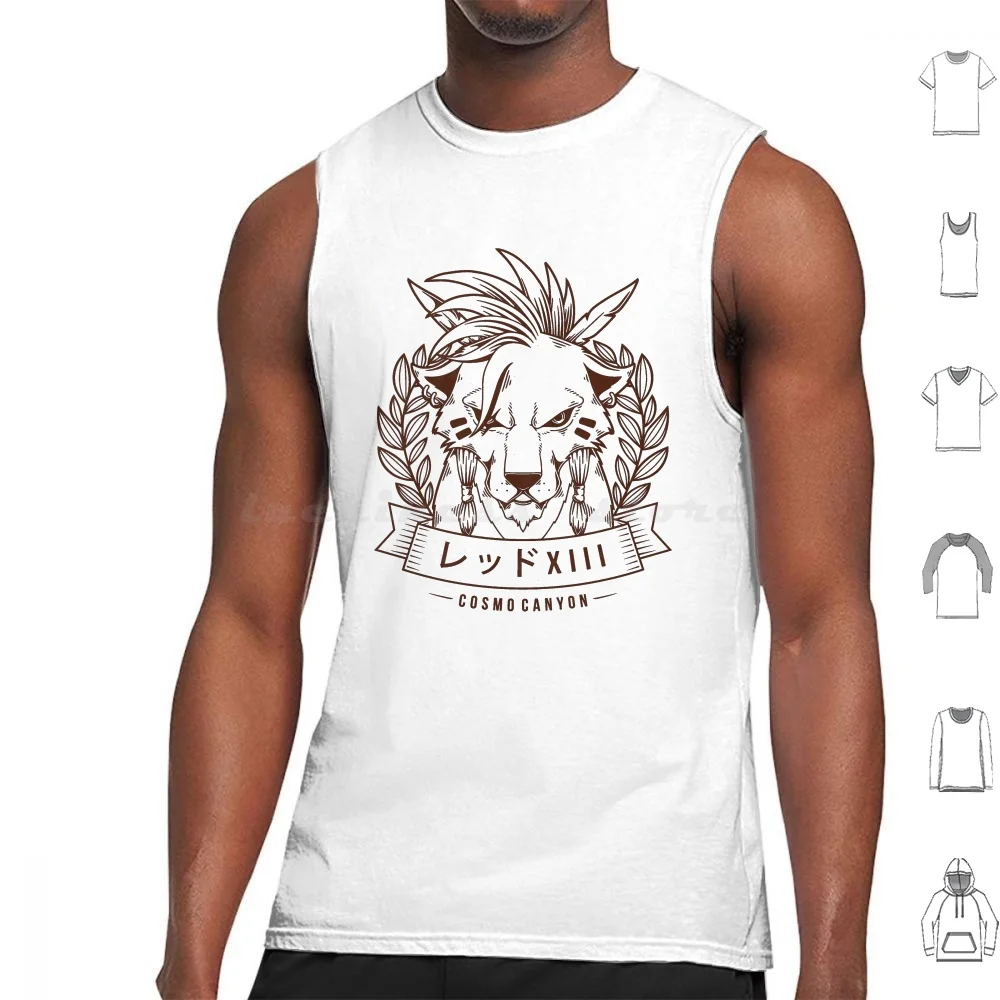 Red Xiii Cosmo Tank Tops Print Cotton Final Fantasy Vii Cloud Strife Ff7 Soldier Shinra Sephiroth Aerith