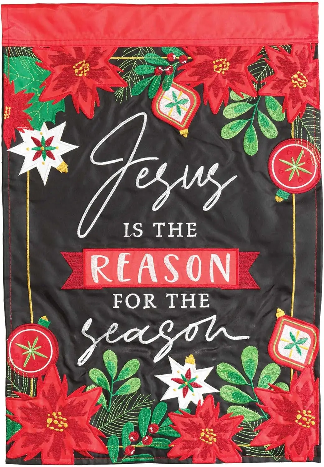 Dicksons Reason For The Season Red and Black 18 x 13 Inch Christmas Outdoor Garden Flag