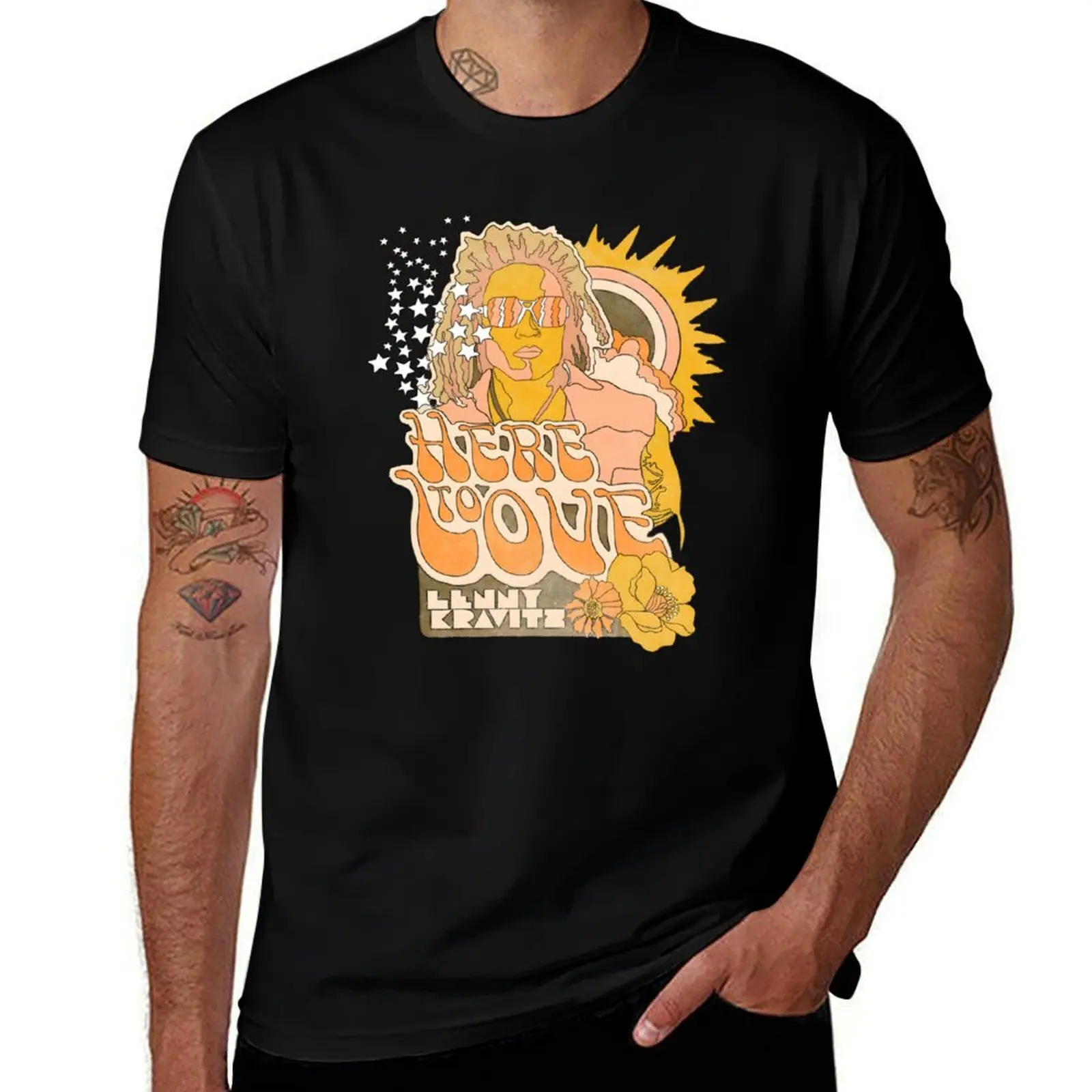 

lenny kravitz T-Shirt vintage graphic tee new edition Funny t-shirt fitted t shirts for men