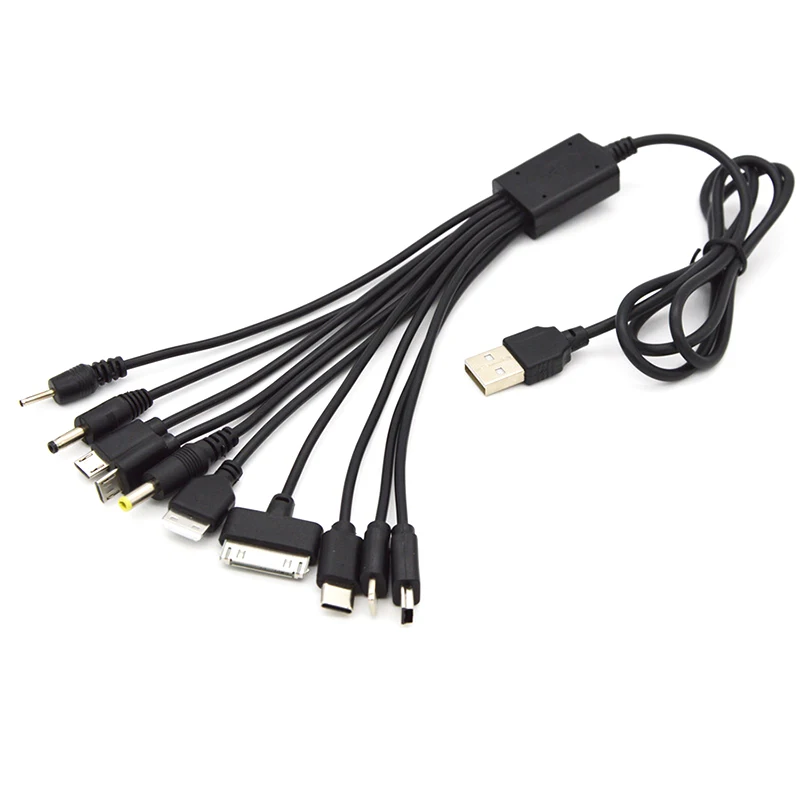 10 In 1 Universal USB Cable สายชาร์จหลายสายใช้งานร่วมกับโทรศัพท์มือถือหลายหูฟังบลูทูธลําโพง MP3 Player และอื่นๆ