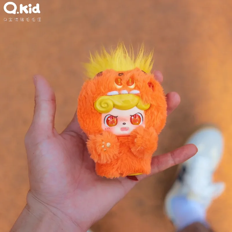 nowy Q.kid Vinyl blind box Pendant Emotional furry monster Series Action Figure Cartoon Decor Toys Cute Anime Toy child girl Gift